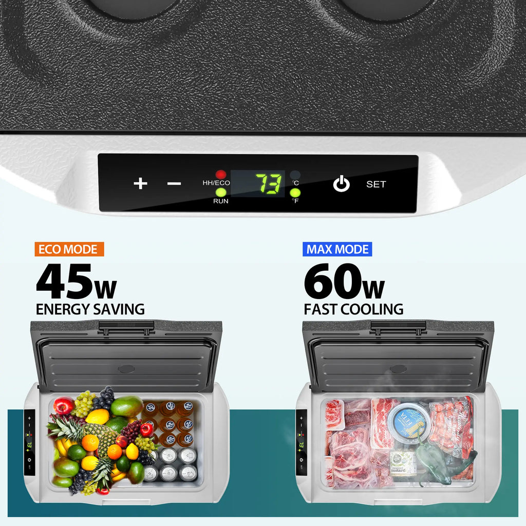 Car Fridge Portable Freezer with 12/24V DC & 110-240V AC